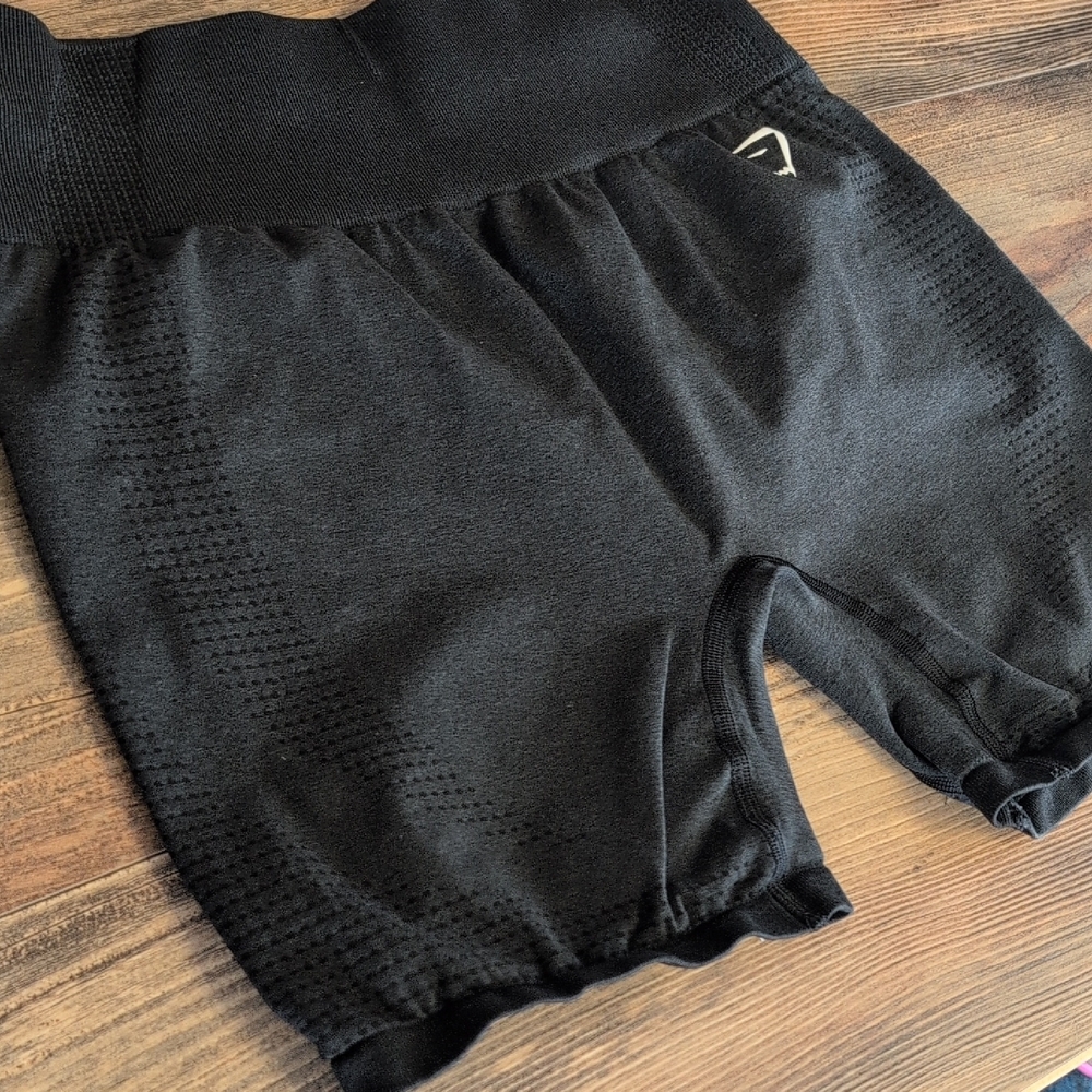 Gymshark Black Women's Athletic Biker Shorts XL M628 - Picture 3 of 6